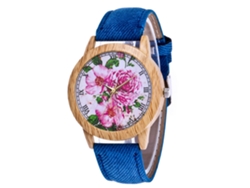 Reloj De Pulsera De Aleación Con Correa De Lona, Estilo Moderno, Esfera Redonda (azul)