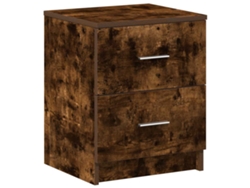 Maison Exclusive - Mesita De Noche Con 2 Cajones, Roble Ahumado, 40x36x50 Cm