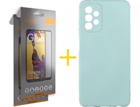 Kit Funda + Protector de Pantalla Samsung A32 5G ACCETEL Cristal Templado 5147 Verde