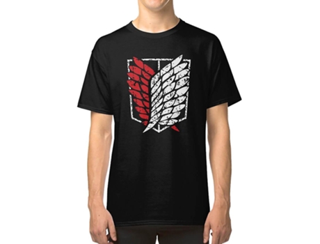Camiseta ROCKINSTONE Attack On Titan Shingeki Kyojin Algodón para Hombre (M - Rojo)