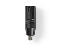 NEDIS Adaptador Xlr Xlr 3 Pines Macho Rca Hembra Conector Recto Niquelado Estructura Metálica Color Negro 1 Unidad