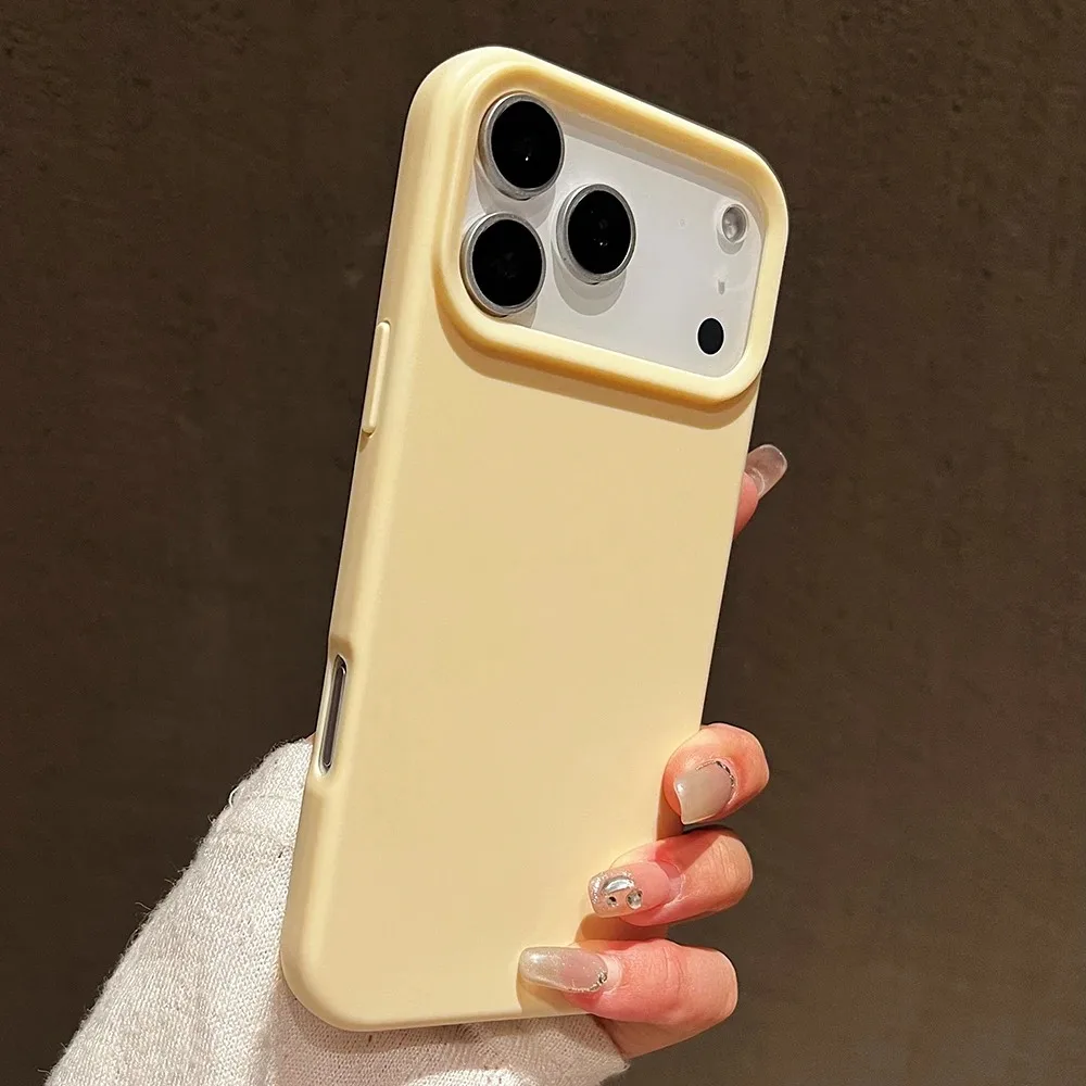 (iphone 16 Pro Amarillo) Funda Protectora De Silicona Líquida A Prueba De Golpes Para Iphone, Cubierta Protectora Suave