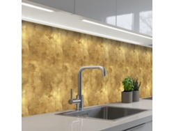 Paneles antisalpicaduras de cocina de estilo industrial - Texturizados - Dorado 500x60 cm
