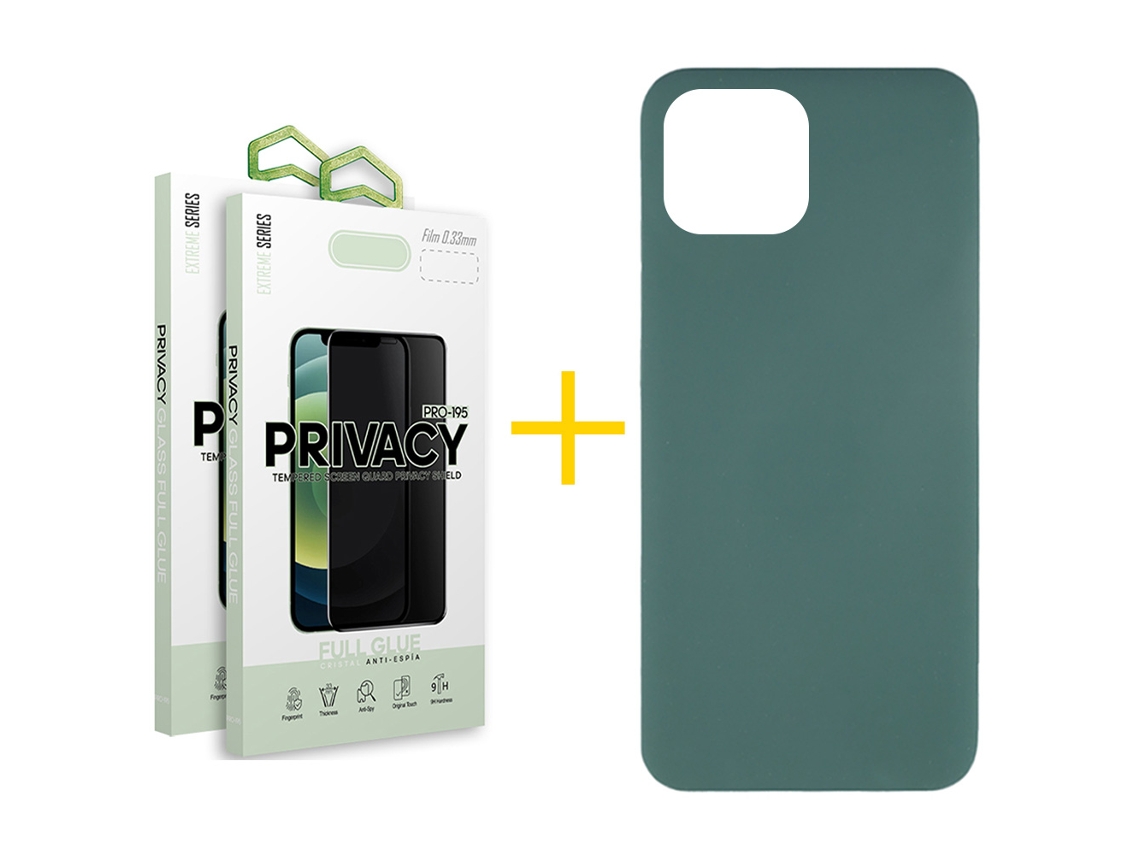 Conjunto de Protectores de Pantalla Templado Antiespia para iPhone 16 Plus GANDY Verde (2un)