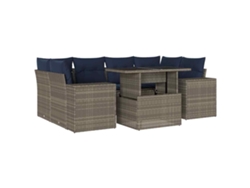 Maison Exclusive - Conjunto De Sofá De Jardín De 7 Piezas Con Cojines, Poliratán Gris