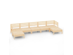 Maison Exclusive - Juego De Muebles De Jardín 7 Piezas Madera Maciza De Pino