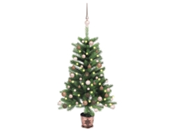 Árbol de Navidad VIDAXL artificial con luces y bolas verde (65 cm)