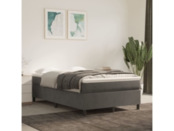 Estructura De Cama Sin Colchón Terciopelo Gris Oscuro 120x200cm