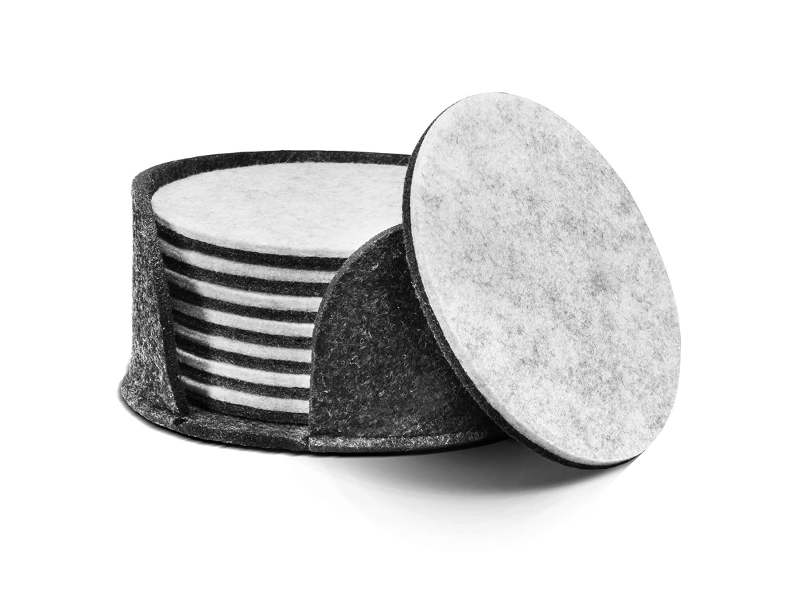 8 Servilletas Redondas De Fieltro Absorbente, Duraderas Y Reutilizables, Ideales Para La Mesa O Como Regalo De Inauguración.