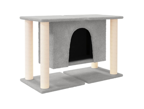Rascador Para Gatos VIDAXL Con Postes De Sisal Gris Claro 190 cm