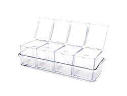 Caja de especias acrílica transparente con cuchara y tapa para sal y azúcar NEVEANCE