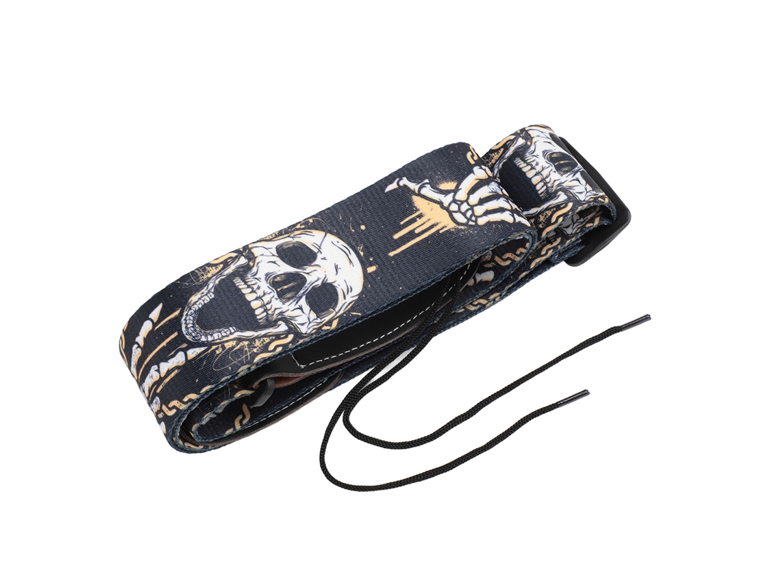 Correa Ajustable Con Diseño De Calavera Para Guitarra, 5 Cm (2 Pulgadas), Poliéster, Para Guitarras Acústicas, Eléctricas Y Bajos.