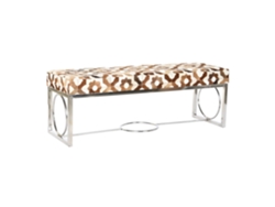 Descalzadora Piel Acero Rombos Blanco 122x41x44cm