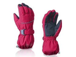 Guantes de esquí impermeables para jóvenes y niños, guantes cálidos de cinco dedos