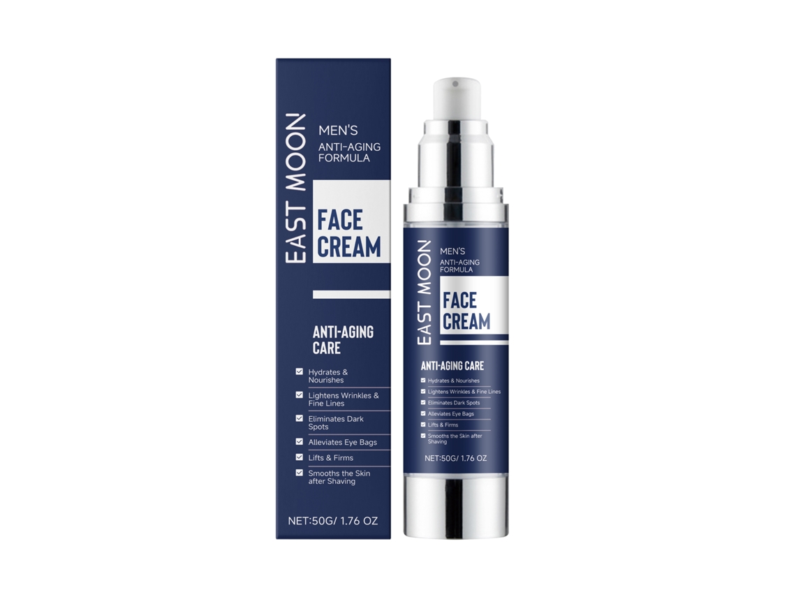 Loción facial antiedad para hombres: hidratante, nutritiva y calmante con manteca de karité y ácido hialurónico.