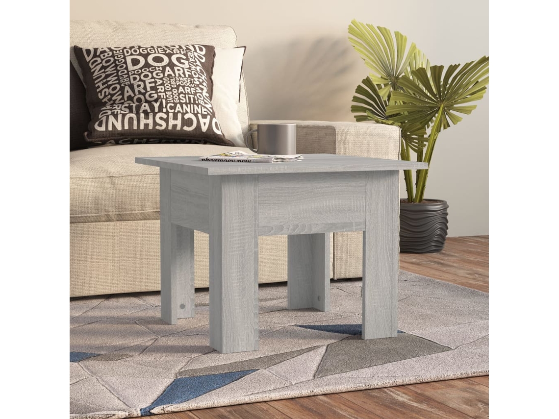 Mesa de Centro de Apoyo 55X55X42 Cm Aglomerado Color Sonoma Gris