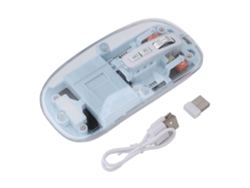 Ratón inalámbrico Bluetooth azul transparente