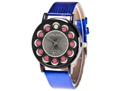 Reloj De Pareja Unisex De Cuarzo Con Correa De Cuero Pu Zhoulianfa Azul