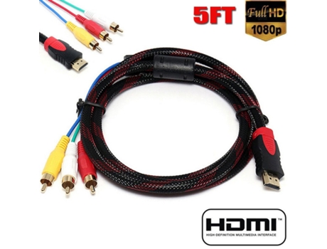 Cable HDMI a 3-RCA Video Audio AV Componente Cable Adaptador Convertidor para HDTV
