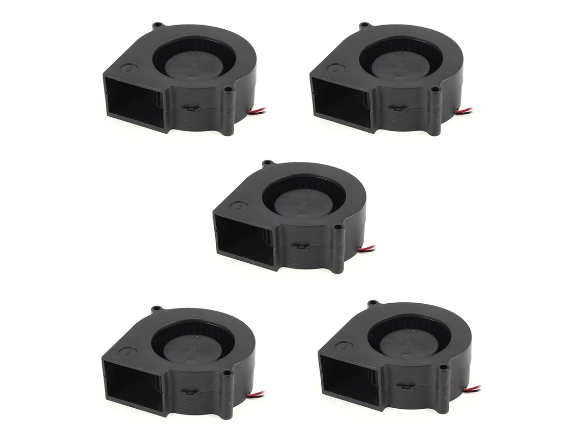 5 Unidades De Ventiladores De Refrigeración Para Pc Sin Escobillas De 75 Mm X 30 Mm, 2 Pines, Cc, 12 V, Color Negro.
