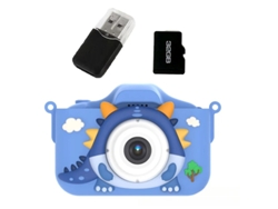 Mini cámara fotográfica HD para niños Yizhood con cámara dual para tomar fotos y grabar videos con tarjeta de 32 g azul
