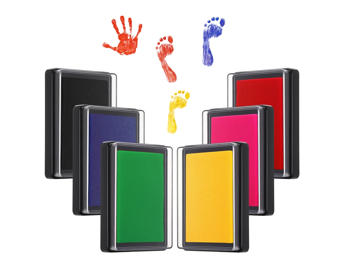 6 Pcs Reusable Ink Pad For Baby, Footprint Ink Pad Handprint Paw Print