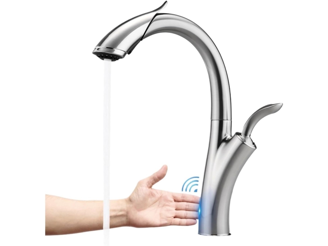 Grifo De Cocina De Latón De Lujo Estilo Pistola, Diseño Moderno, Control Táctil.