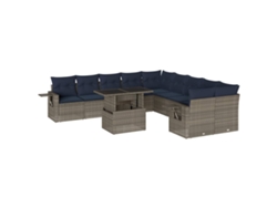 Maison Exclusive - Conjunto De Sofá De Jardín De 11 Piezas Con Cojines, Poliratán Gris