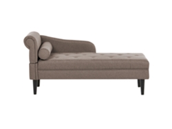 Chaise Longue À Esquerda Beliani Yvoire De Tecido Creme 68x151x72