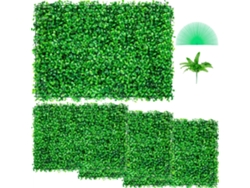 Panel de pared verde artificial 60x40 cm 4 piezas con protección UV Tekmaquinas