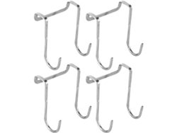 Juego De 4 Ganchos Para Puerta De Acero Inoxidable, Doble Forma De S, No Requieren Perforación.