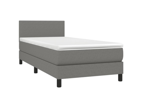 Cama con somier VIDAXL (Gris - Tela - 193 x 90 x 88 cm)