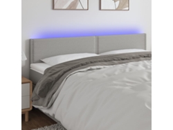 Cabecero Con Led De Tela Gris Claro 200x5x78/88 Cm