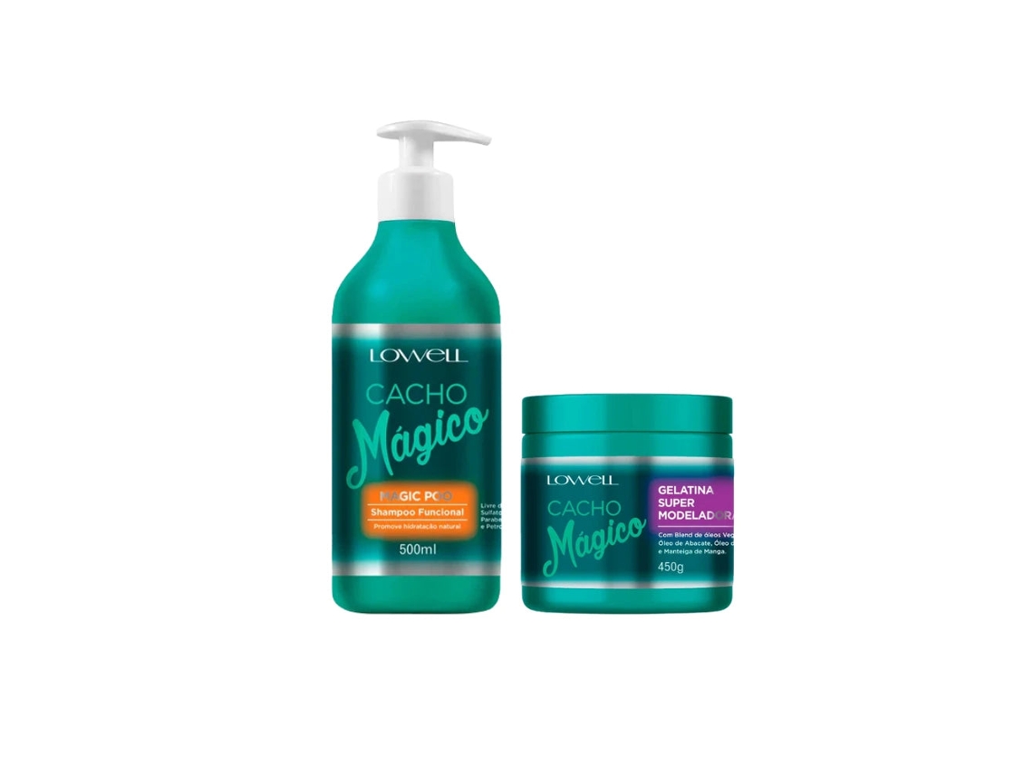 Kit Lowell Magic Curl: Champú funcional 500 ml, gel 450 g, rizo definido y antifrizz