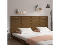 Cabecero Cama Pared Madera Maciza Pino Marrón Miel 166x3x91,5cm