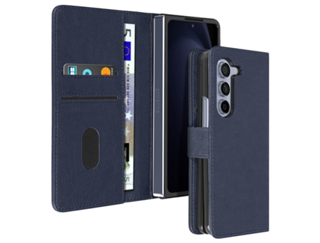 Funda Folio para Samsung Galaxy Z Fold 5 AVIZAR Piel Azul