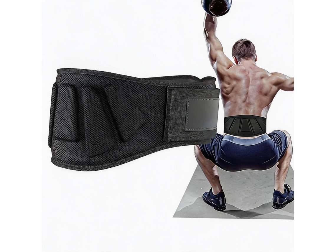 Cinturón De Levantamiento De Pesas Digitallab M Con Soporte Lumbar Para Sentadillas - Negro