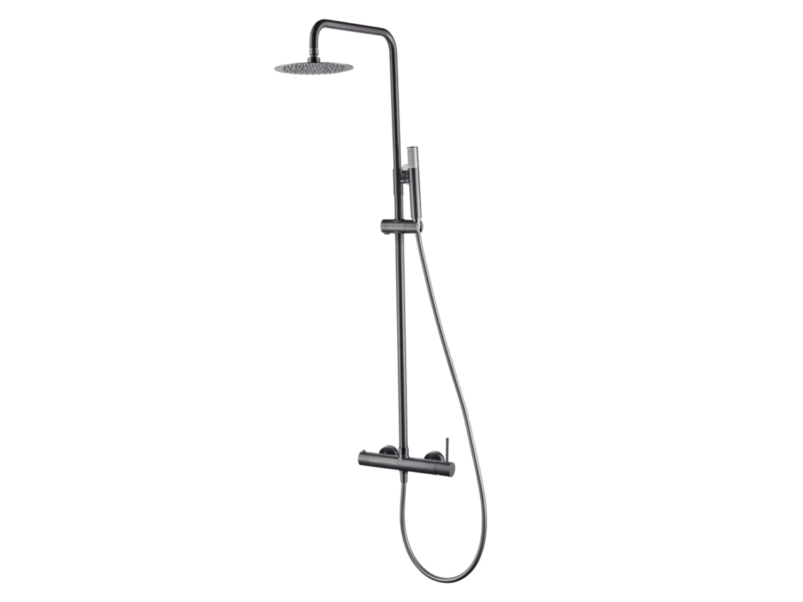Columna de ducha Extensible, monomando, rociador extraplano Gun Metal MICE COLLECTION