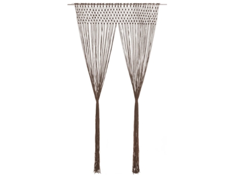 MAISON EXCLUSIVE - Cortina de macramé algodón gris taupé 140x240 cm