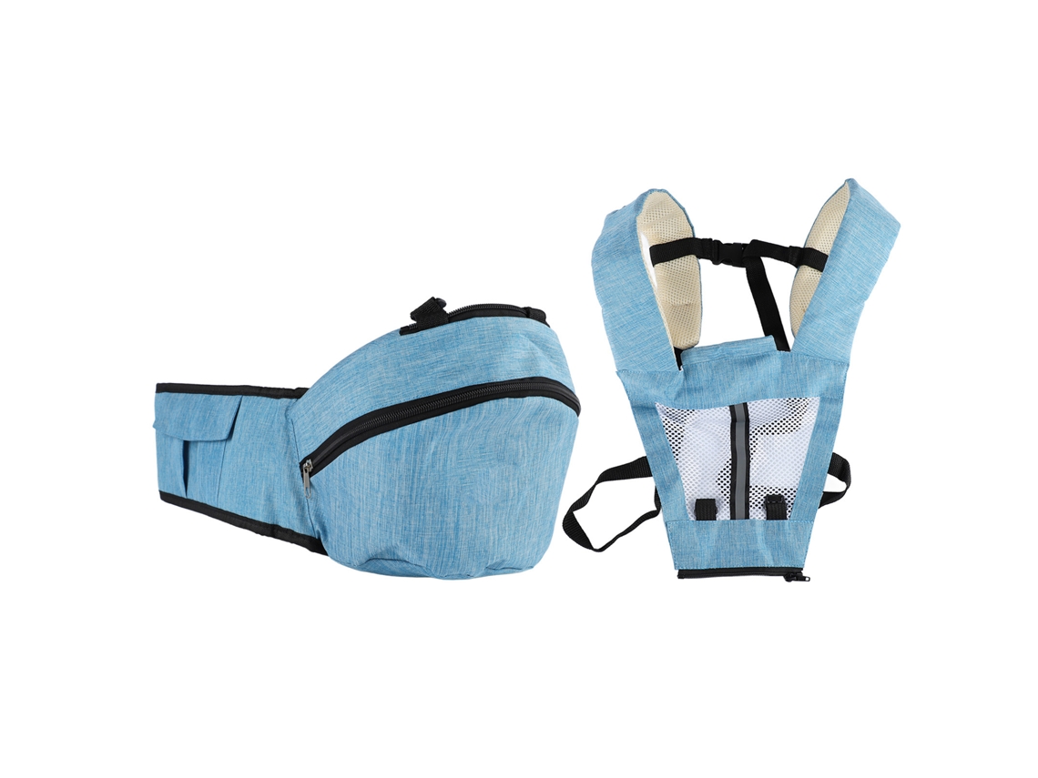 Banco Ergonómico Azul De Soporte Lumbar Para Bebé Con Asas Suaves, Portabebés Multifuncional.