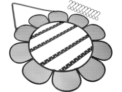 Organizador de joyas colgante de pared GOKOCO con forma de girasol y ganchos, hierro negro, para ahorrar espacio.
