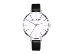 Reloj De Pulsera Analógico De Aleación Para Mujer Con Esfera Redonda Y Movimiento De Cuarzo Negro.