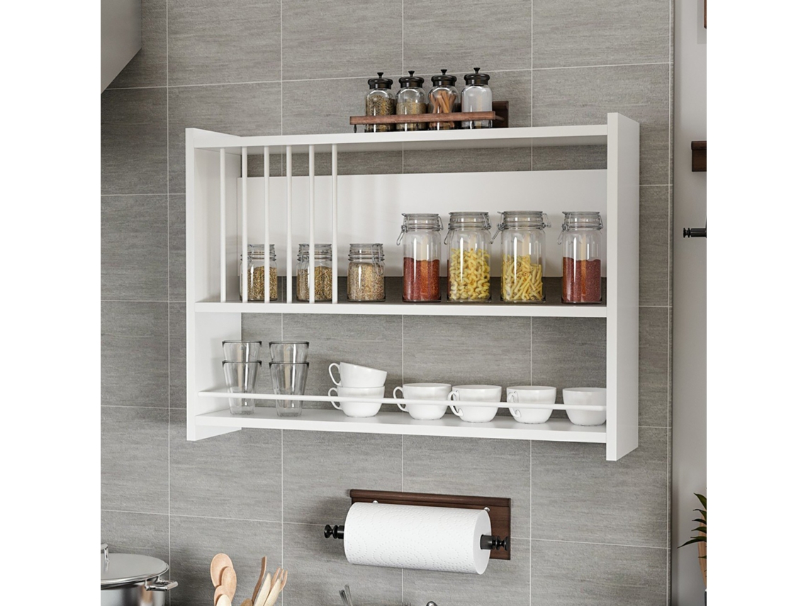 Estante de Pared [EN.CASA] (Blanco - Placa de Aglomerado - 60 x 84 x 20 cm)