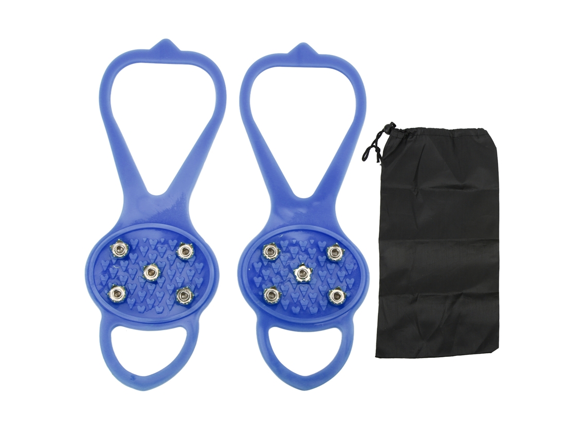 1 Par/juego De Puentes De Hielo De 5 Dientes Antideslizantes Con Fuerte Sujeción, Material Duradero, Cubrezapatillas De Escalada De Invierno, Azul, Talla M (35-41).