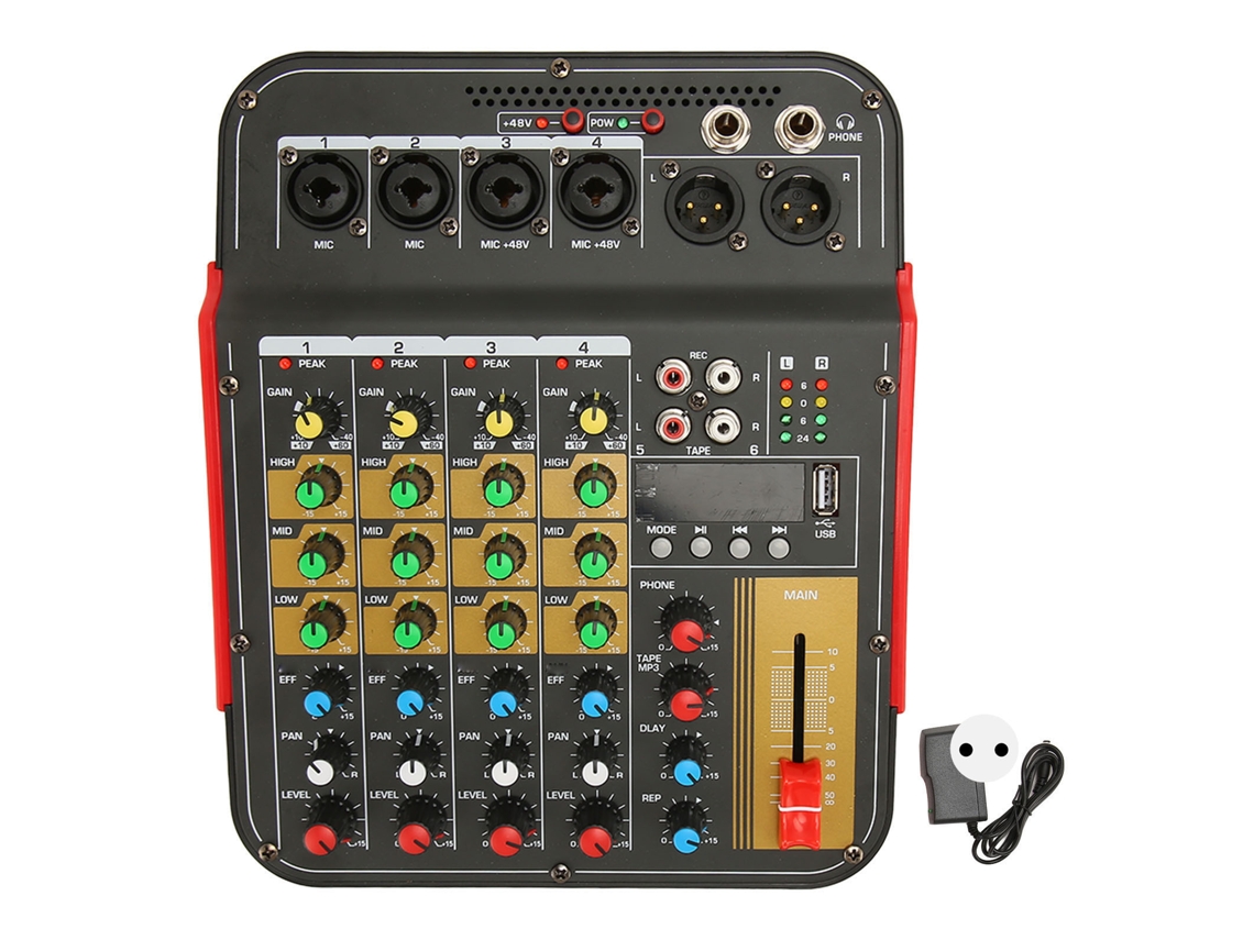 Mezclador de audio (6 canales Bluetooth USB)