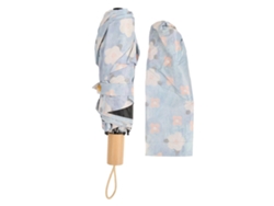 Paraguas Plegable Triple Con Estampado Floral, Portátil, Con Protección Uv Y Resistente Al Viento, Para Viajes Al Aire