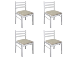 Conjunto 4 Cadeira de sala VIDAXL Branco Madeira (44x45x81 cm)