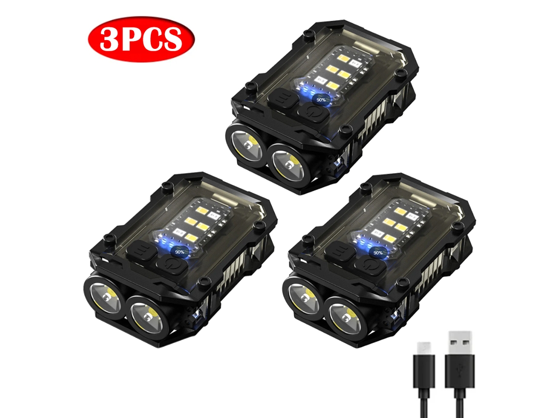 Mini linterna EDC multifuncional, llavero con imán en la parte trasera, recargable por USB, resistente al agua, ideal para el trabajo y el camping. Aeuzwr
