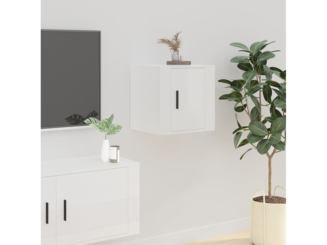 Estantería/Mueble de TV de Pared 40X34,5X40 Cm Blanco Brillante