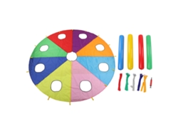 Jogo de martelo para toupeiras Bj-Outdoor para crianças com guarda-chuva de paraquedas e 4 hastes infláveis redondas